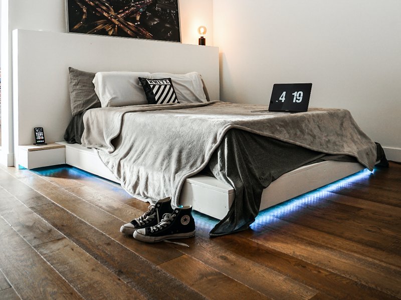 Hardwood Flooring in a bedroom